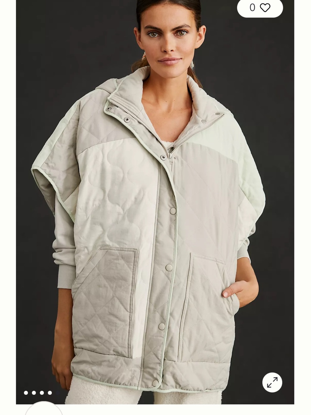 By Anthropologie Quilted Puffer Poncho